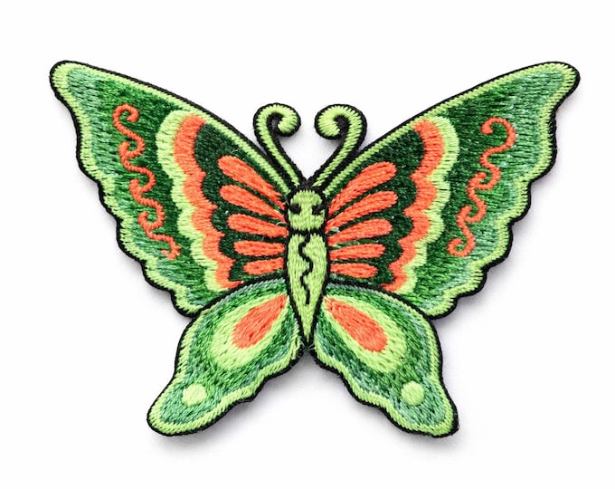 green orange butterfly patch small size beautiful