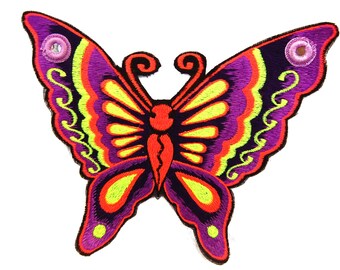 purple butterfly patch with mirror medium size