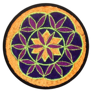 seed of life patch small size blacklight active crop circle