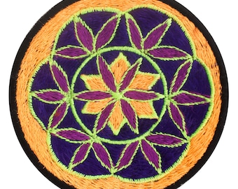 seed of life patch small size blacklight active crop circle