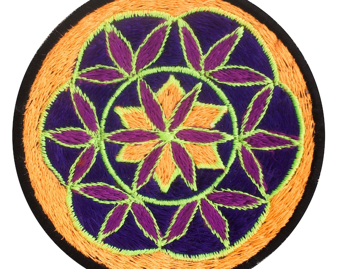 seed of life patch small size blacklight active crop circle