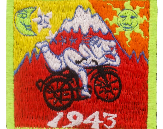 Small Red Bicycle Day Albert Hofmann 1943 LSD Cult Patch Burning Man Psychedelic Acid Trip Hippie Drug Visionary Divine Healing Medicine