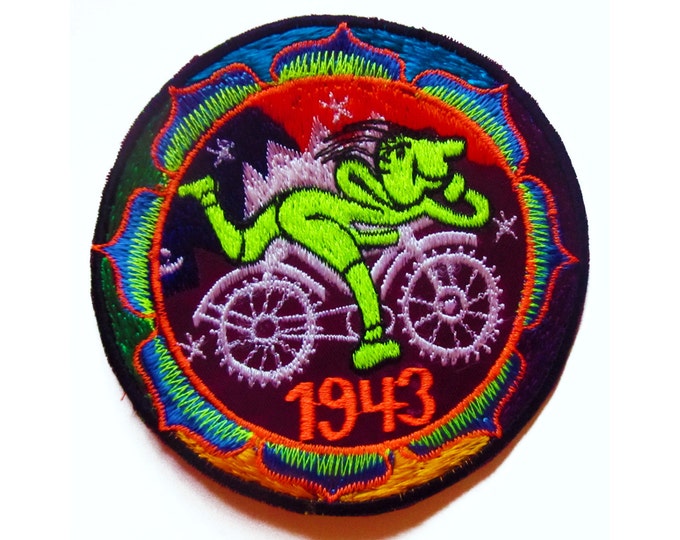 Hofmann LSD Mandala medium patch Bicycle Day blacklight 1943 Psychedelic Acid Trip Goa Hippie Visionary Medicine Divine Healing