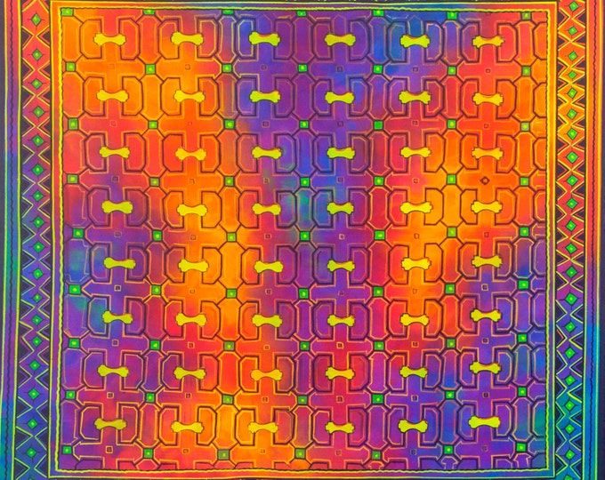 Rainbow Ayahuasca UV Painting - fully blacklight glowing colors - psychedelic artwork