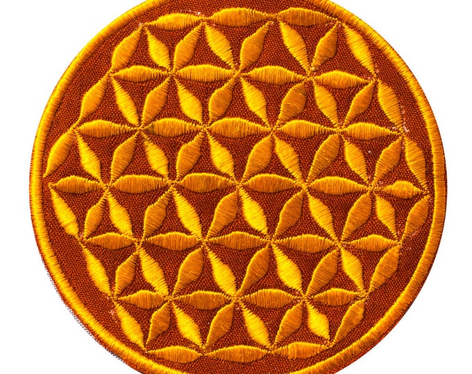 golden flower of life patch small size with variations