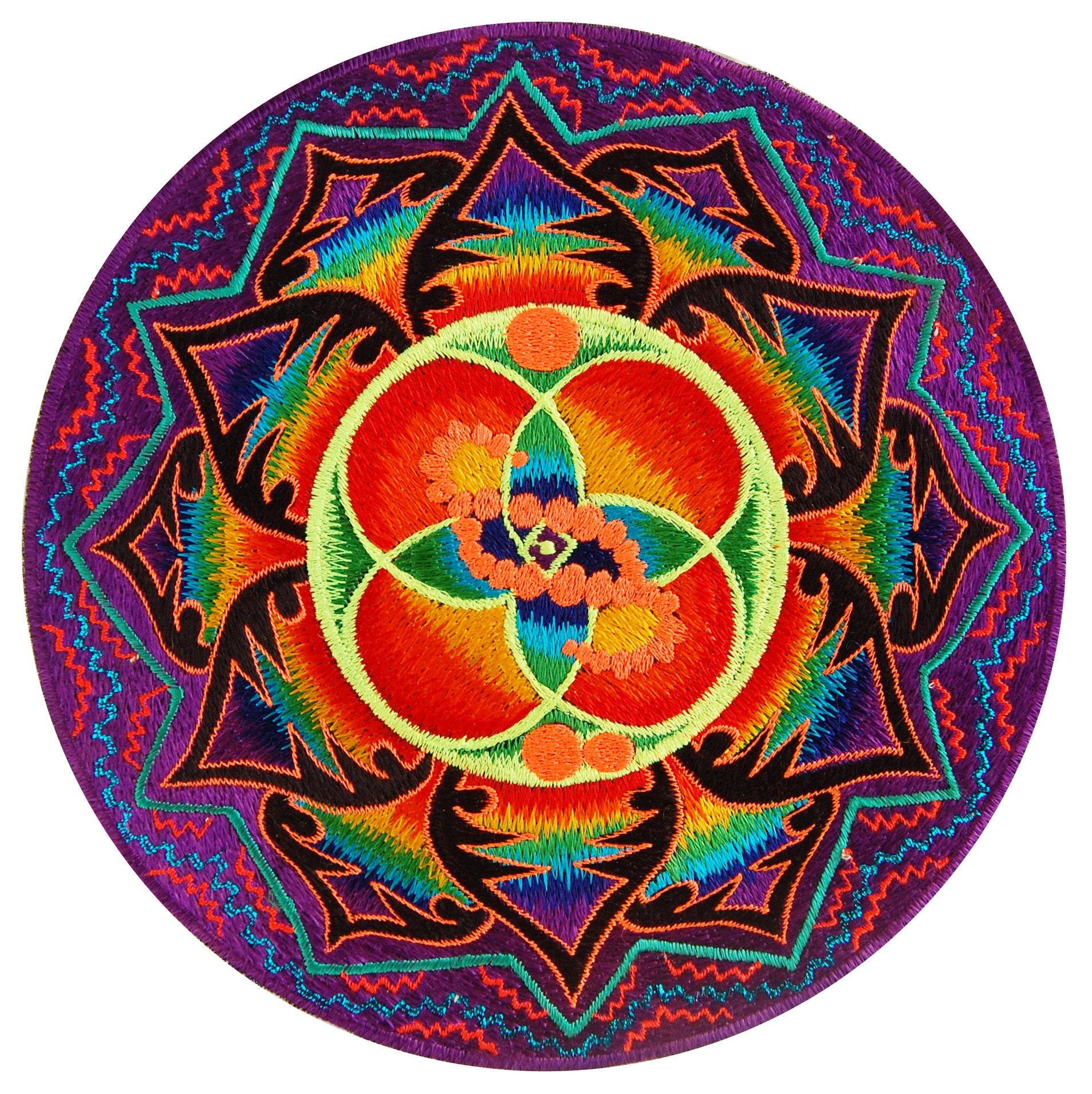 DNA healing crop circle patch flower of life blacklight rainbow mandala