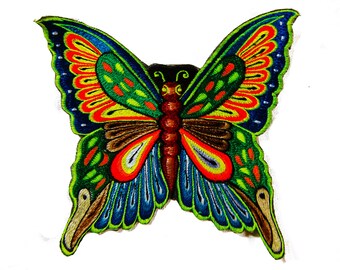 beautiful butterfly patch medium size blacklight active goa hippie