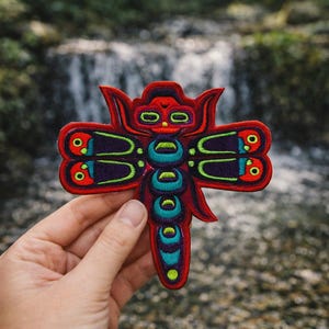 Dragonfly-patch middelgrote blacklight active psy afbeelding 2