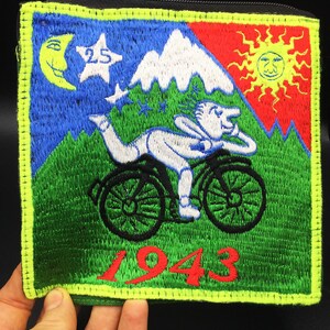 Bicycle Day Bag Albert Hofmann 1943 LSD Patch Psychedelic Hippie Timothy Leary with zip lock storagebag Bicycleday image 3