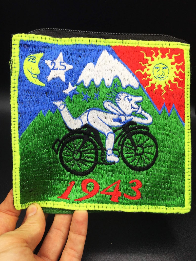 Bicycle Day Bag Albert Hofmann 1943 LSD Patch Psychedelic Hippie Timothy Leary with zip lock storagebag Bicycleday image 3