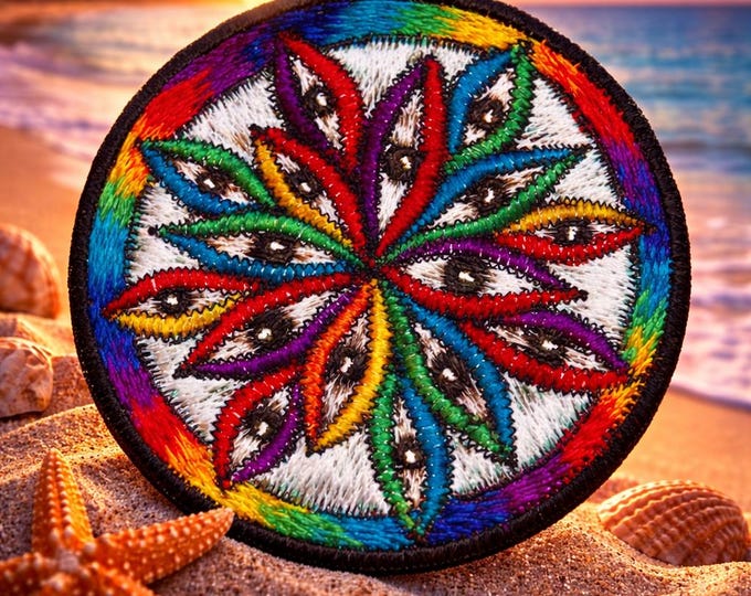 1000 eyes medium patch - goa trance - hippie - visionary art