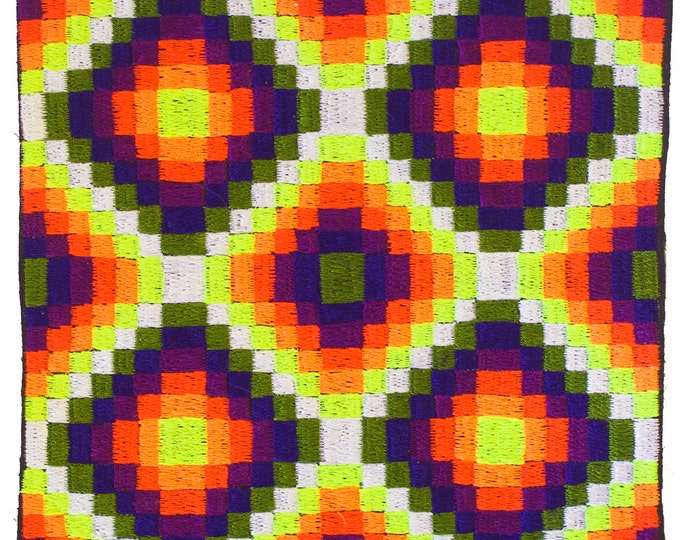 Rainbow Hologram Mandala - handmade psychedelic 7 inch embroidery patch beautiful decoration psychedelic tribal inspired