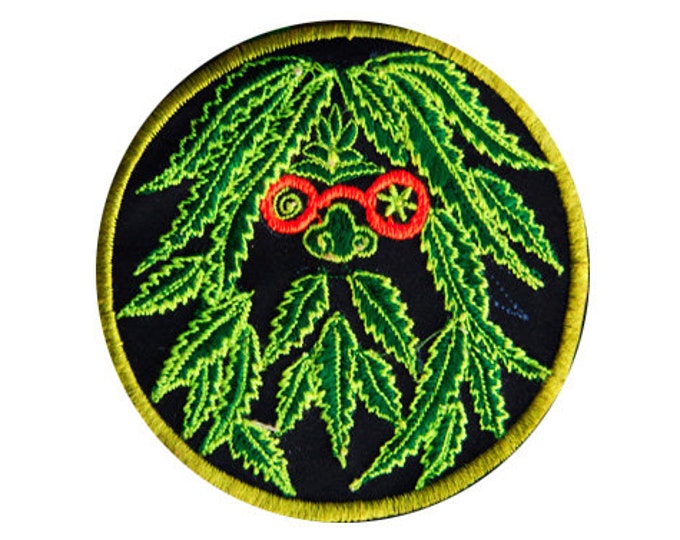 ganja man patch small size weed hemp face