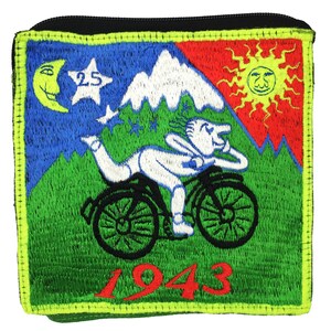 Bicycle Day Bag Albert Hofmann 1943 LSD Patch Psychedelic Hippie Timothy Leary with zip lock storagebag Bicycleday image 2