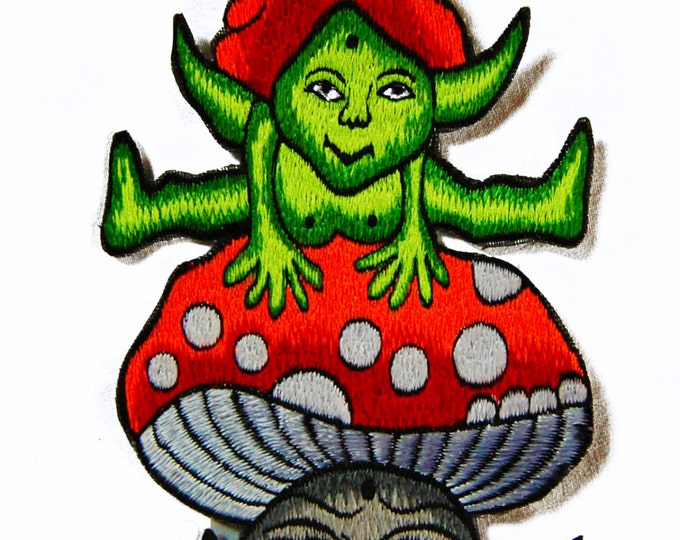 mushroom friend patch medium size blacklight active psilocybin cobold