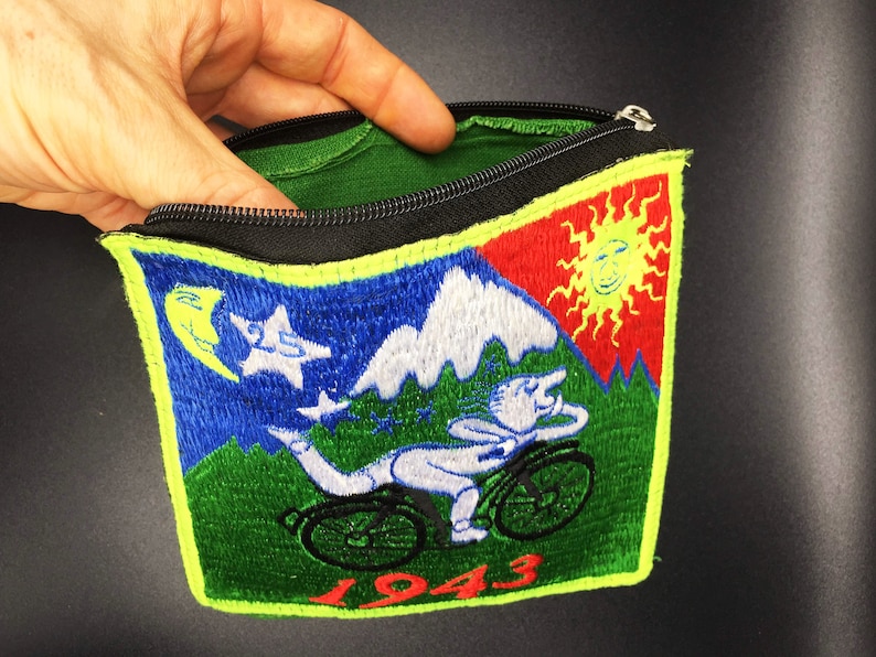 Bicycle Day Bag Albert Hofmann 1943 LSD Patch Psychedelic Hippie Timothy Leary with zip lock storagebag Bicycleday image 1