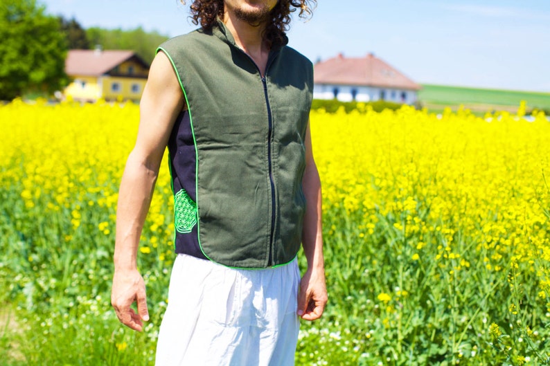 Design your jacket in any colours rainbow fractal attributes handmade in your size crop circle blacklight active 1 zip lock inside pocket