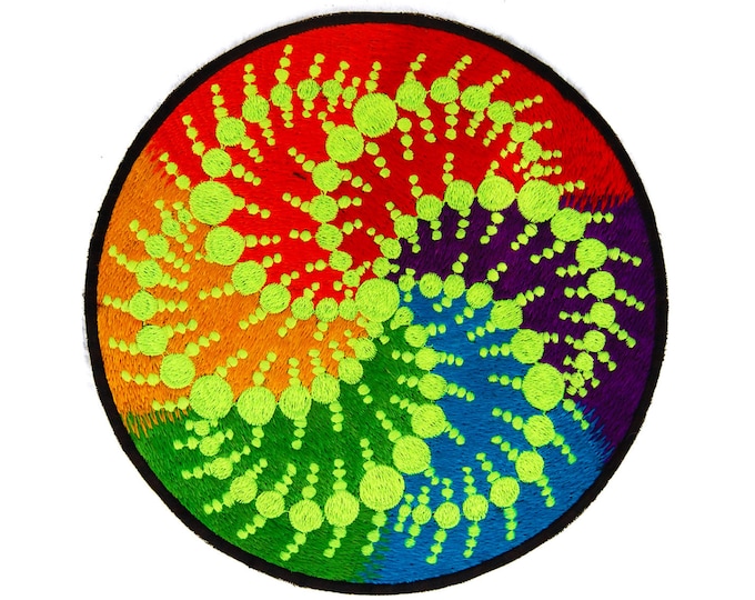 Milk Hill blacklight crop circle rainbow fractal art patch