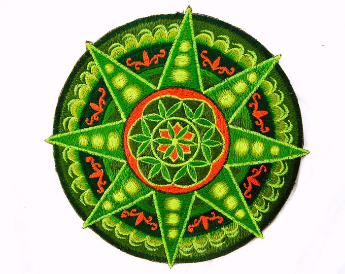 Seed of Life green star holy geometry patch sacred art
