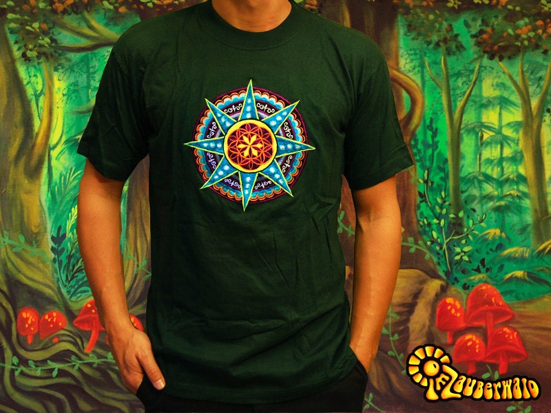 Egyptian Sacred Geometry Psychedelic T-Shirt Flower Of Life