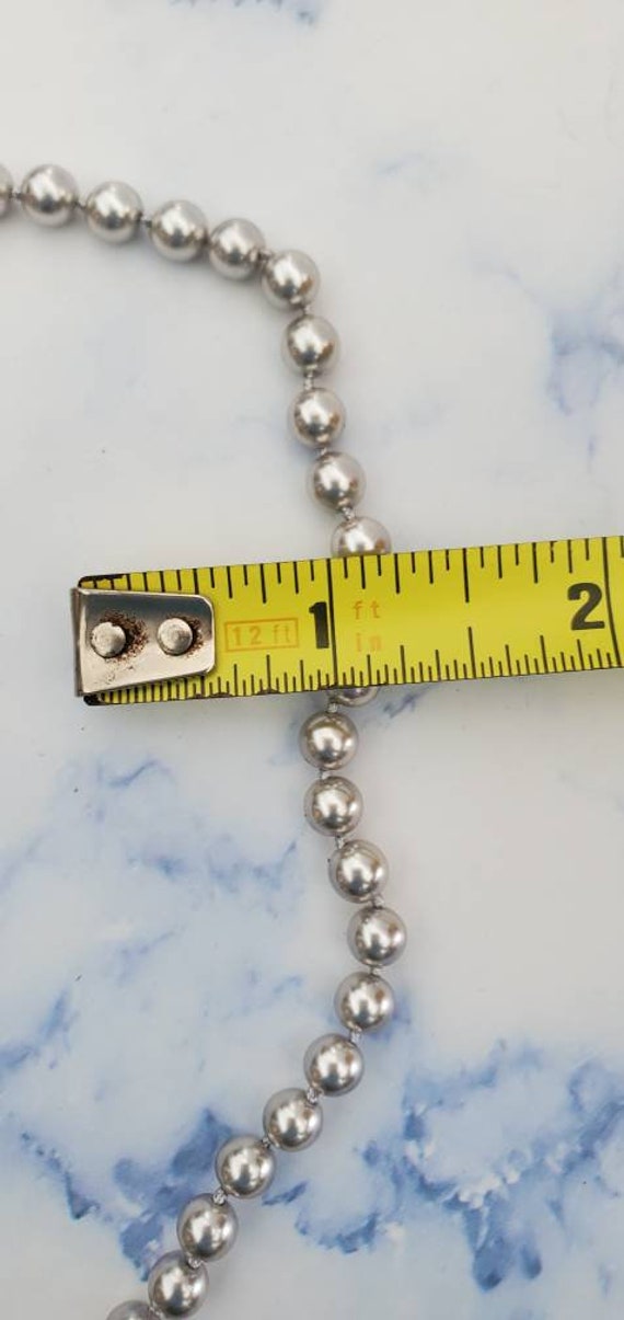 Vintage Classic MONET Faux Silver Gray Pearl Sing… - image 9