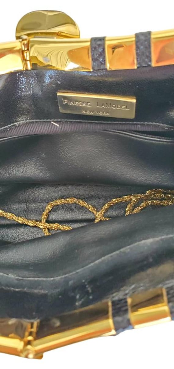Vintage FINESSE LA MODEL Black Python Snakeskin C… - image 7