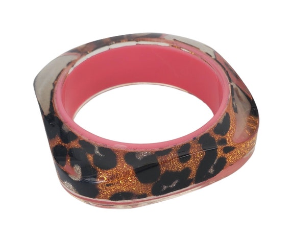 Vintage 1980'S Leopard ANIMAL Print Pink Multicol… - image 1