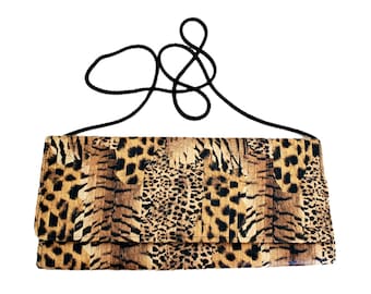 Vintage LA REGALE Leopard Clutch or Convertible Shoulder Cocktail Handbag