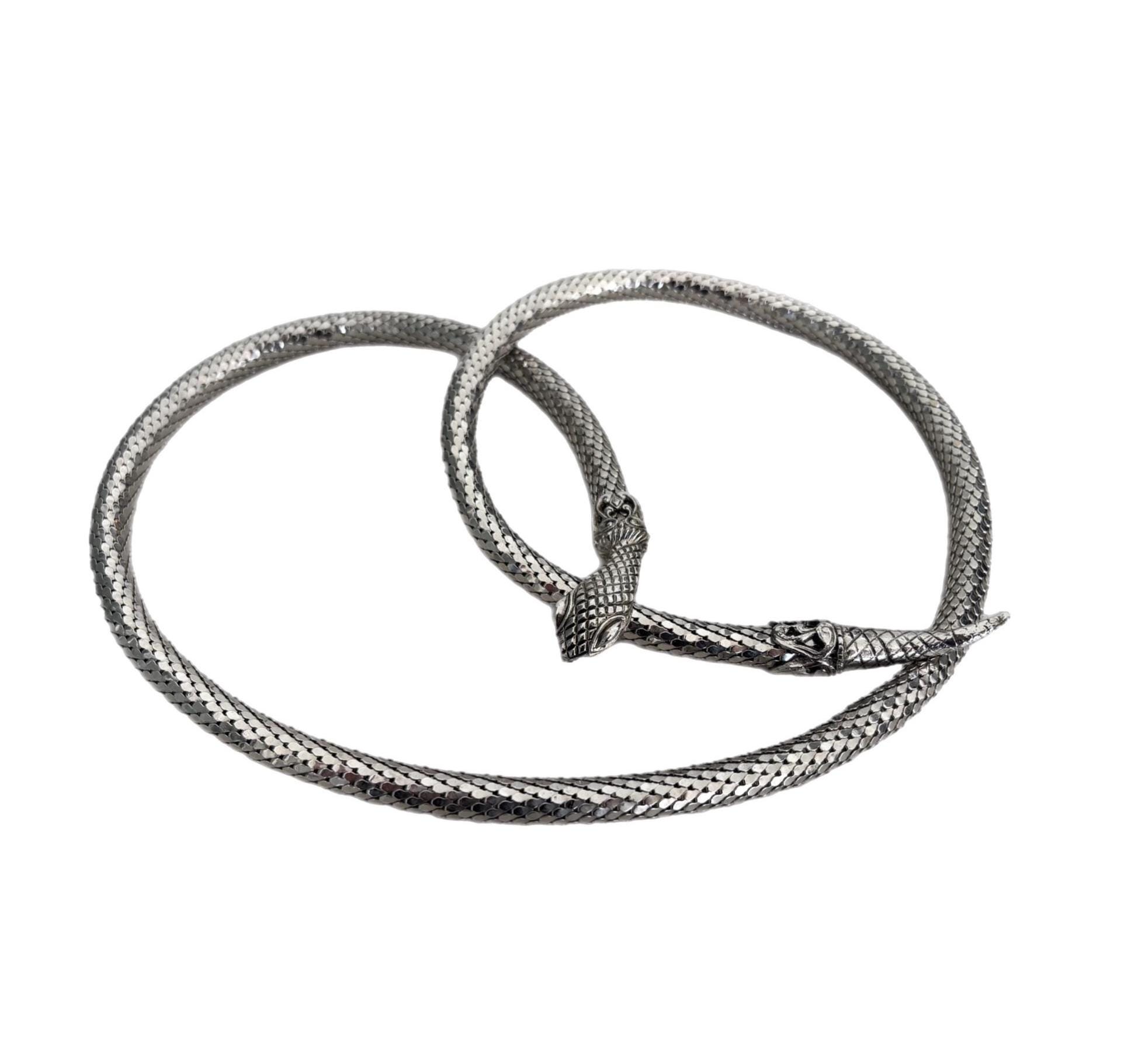 Vintage Multi Strand Snake Chain Belt Necklace Heavy Silvertone Toggle Clasp 33\
