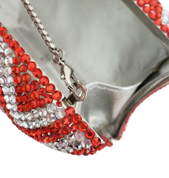 RED and CLEAR Rhinestone Bedazzled Minaudiere Con… - image 9