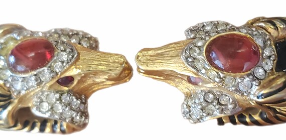 Vintage KJL Kenneth Jay Lane Ram's Head Cuff Brac… - image 5