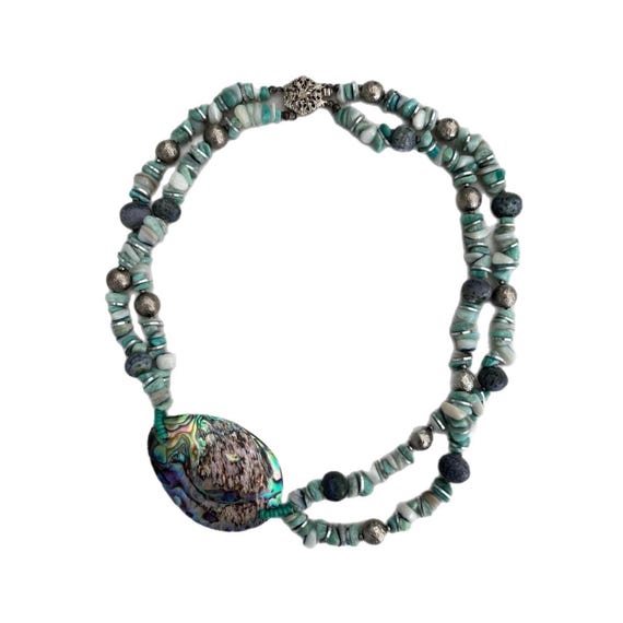 Vintage MIRIAM HASKELL Abalone Shell and Beaded S… - image 1