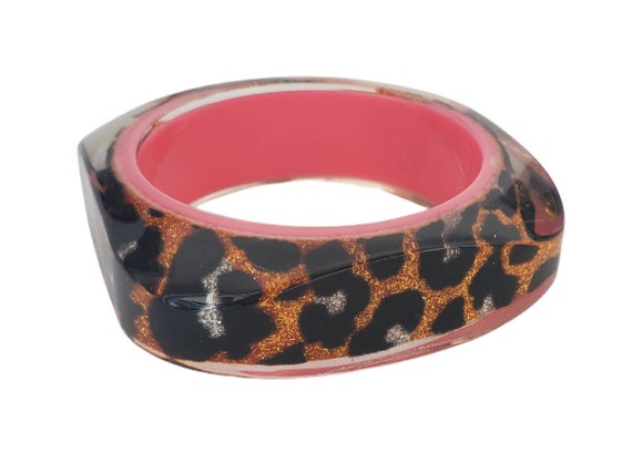 Vintage 1980'S Leopard ANIMAL Print Pink Multicol… - image 4