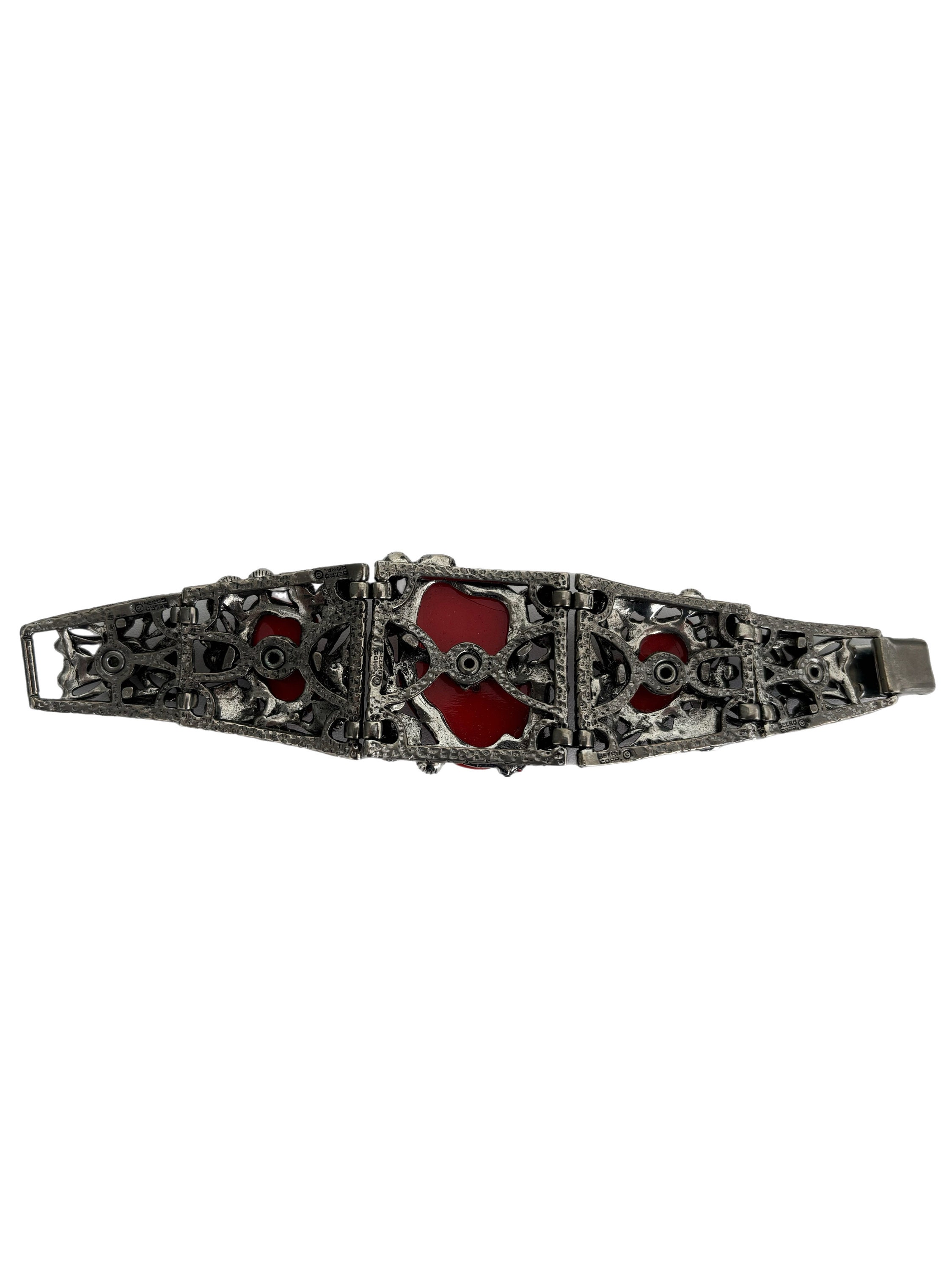 【紅子】Snake frame belt a maiden devil Vintage SELRO Red Devil Japanese Theater Okina Noh Mask Red