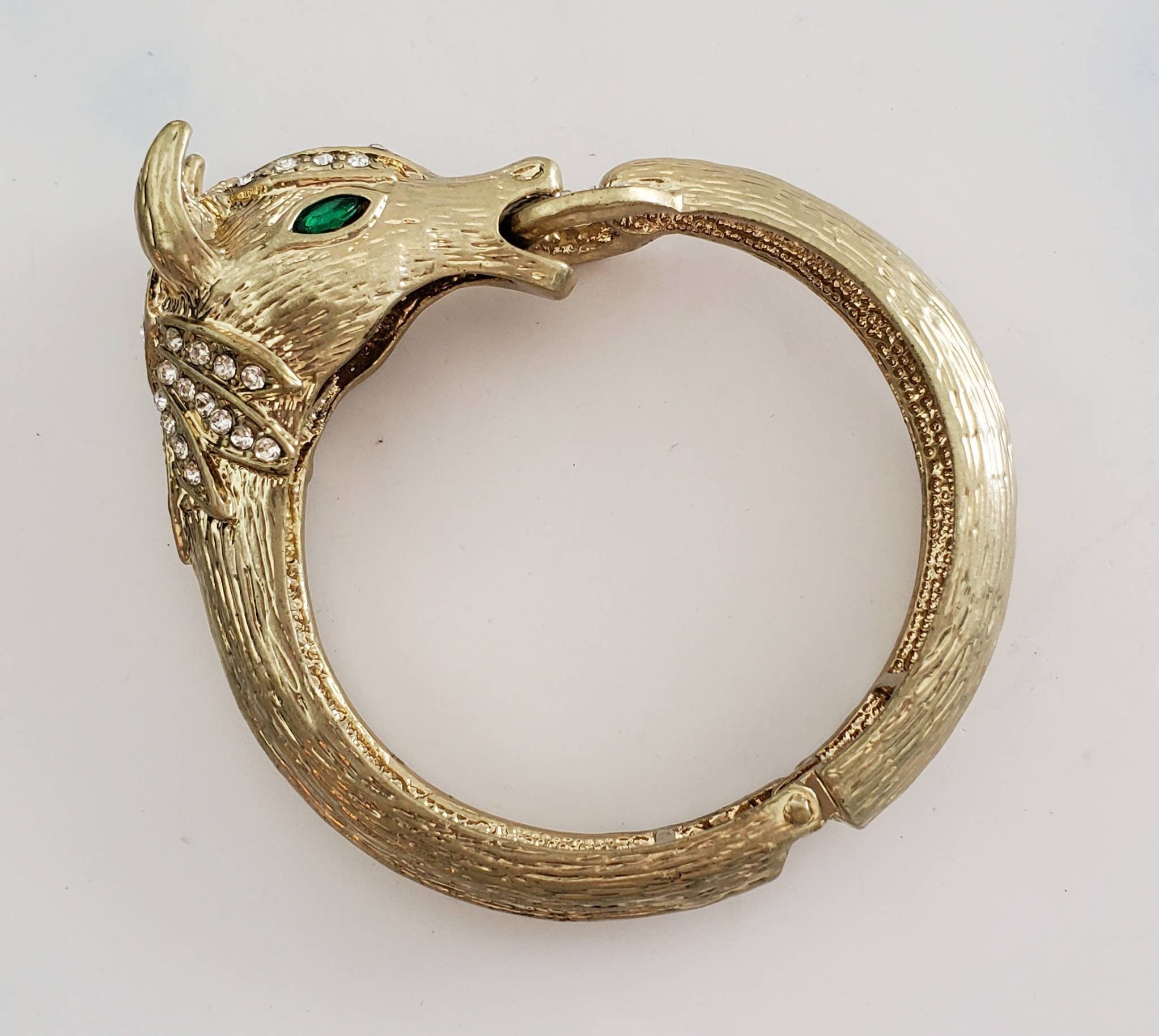 ヴィンテージ！Horse Head Stallion Clamper バングル Vintage HORSE HEAD Gold Tone Clamper Bracelet Adorned With