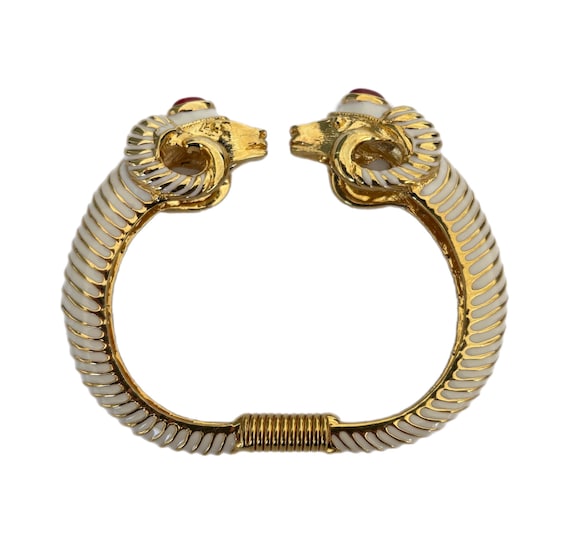 Vintage KJL Kenneth Jay Lane Double RAMS Head Gol… - image 1