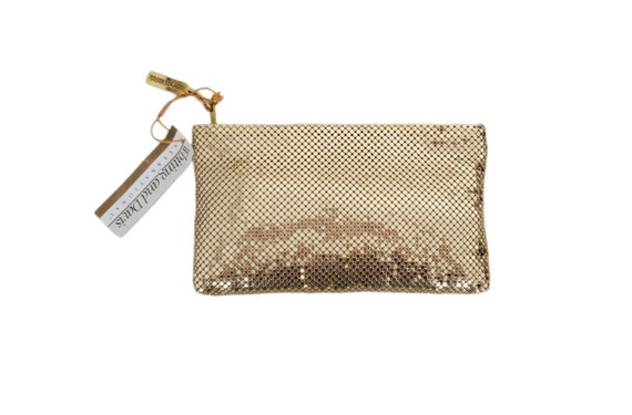 Whiting & Davis ゴールド バッグ Whiting & Davis Mesh Bag With Rhinestone Clasp Gold Tone