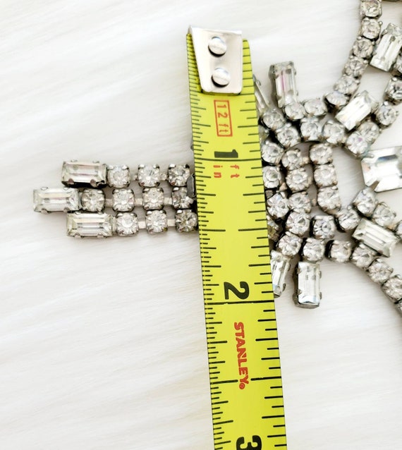 Vintage Art Deco MASSIVE Clear Rhinestone Medalli… - image 9