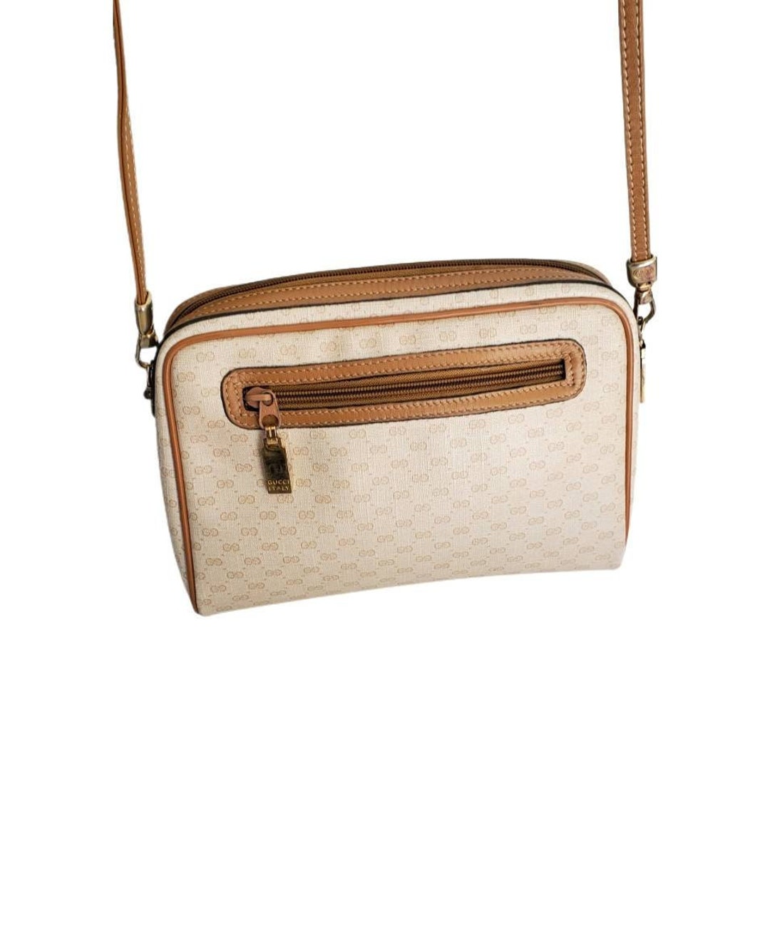 Vintage Gucci beige micro GG monogram print shoulder bag with