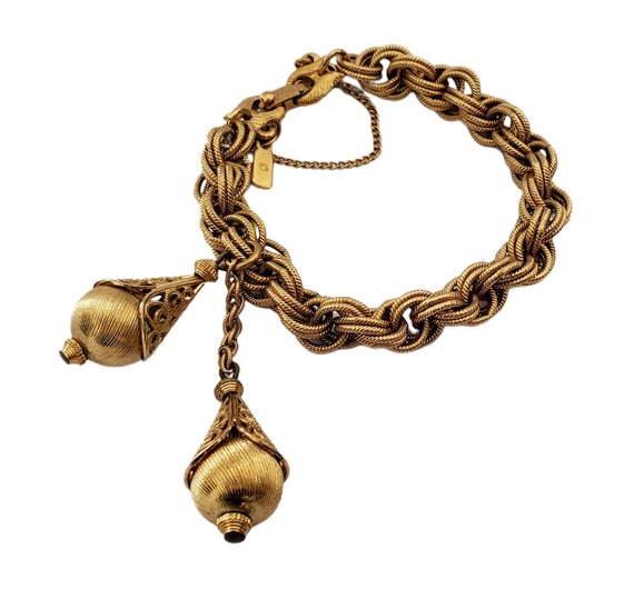 Vintage MONET Gold Tone Bolero Bracelet: Chunky Rope Chain  display picture 3