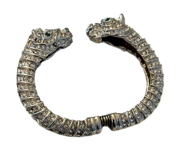 Vintage KJL Kenneth Jay Lane SILVER Tone Double Z… - image 3