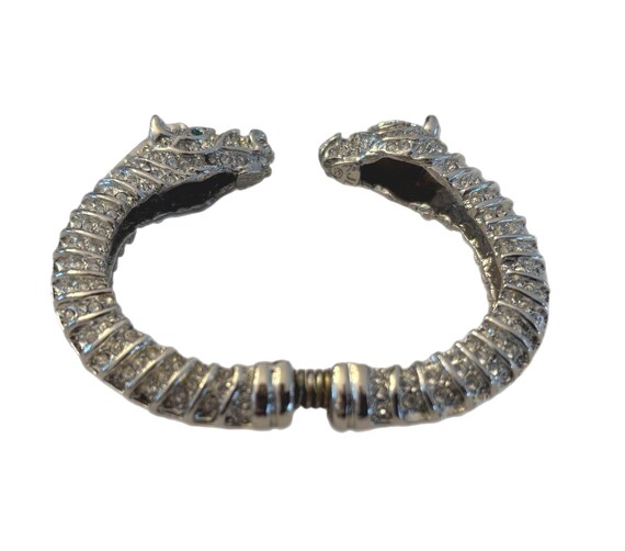 Vintage KJL Kenneth Jay Lane SILVER Tone Double Z… - image 4