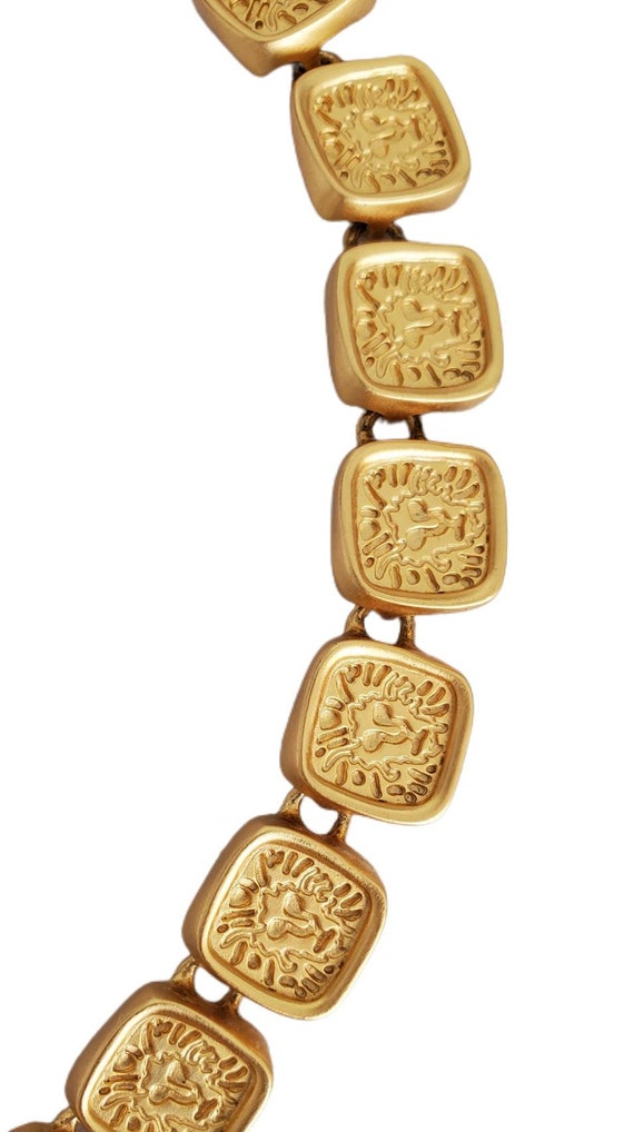 Vintage ANNE KLEIN Signature LION Square Medallio… - image 4