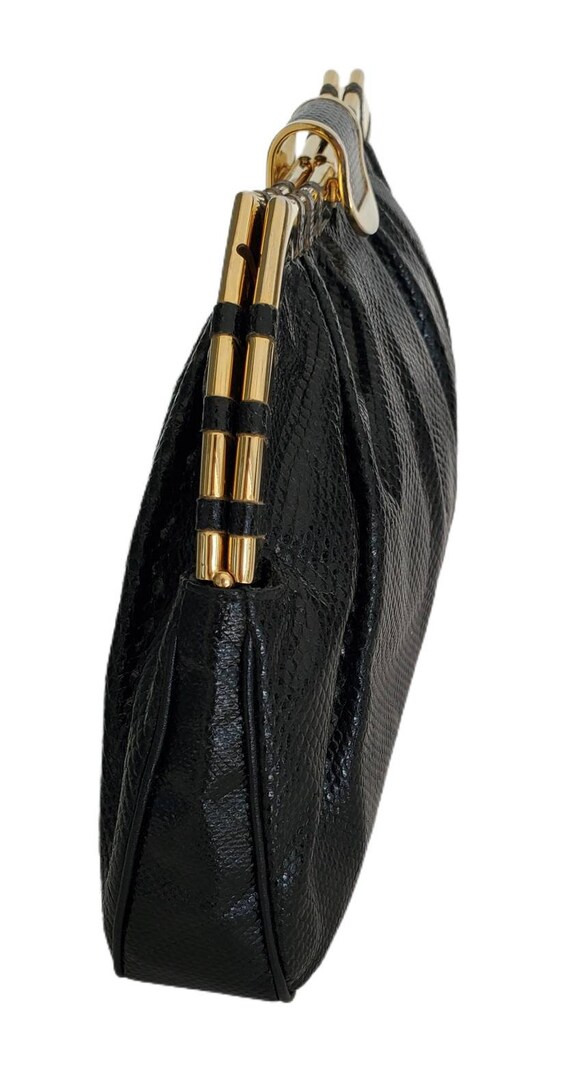 Vintage FINESSE LA MODEL Black Python Snakeskin C… - image 6