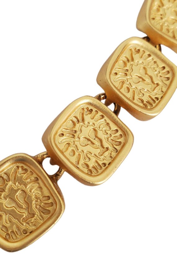 Vintage ANNE KLEIN Signature LION Square Medallio… - image 3