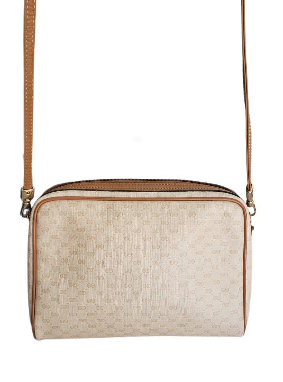 Vintage 1980s Gucci Tan Monogram Crossbody