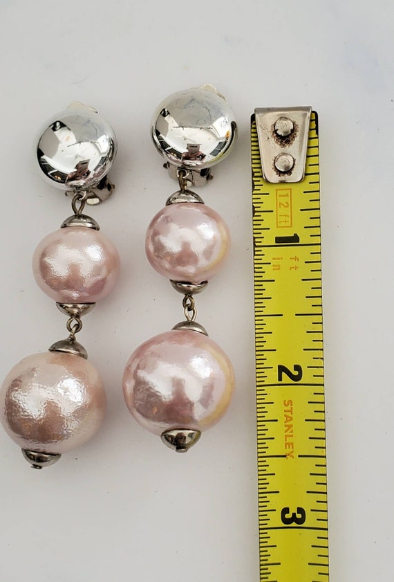 Vintage Faux Light PINK Shimmery Pearl and Silver… - image 6