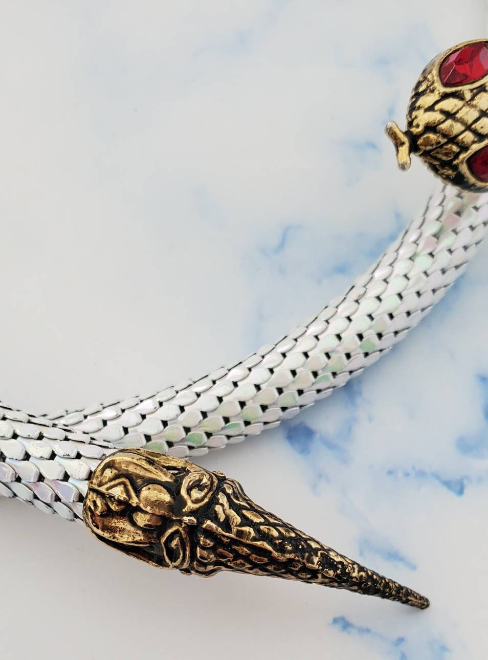 Vintage D Auld Snake Belt Vintage DL Auld Snake Necklace Belt Gold Tone RARE Metallic  main image 3