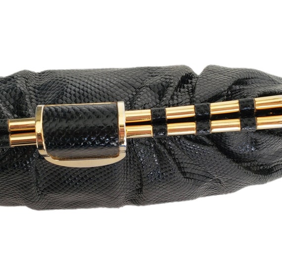 Vintage FINESSE LA MODEL Black Python Snakeskin C… - image 5
