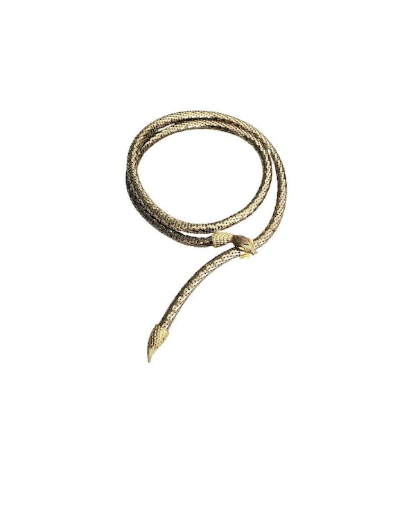 GOLD snake belt 1970s elastic snake belt thin Stu… Gem